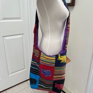 Elephant Multicolor Patchwork Shoulder Bag